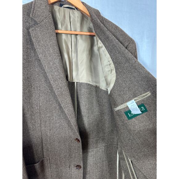 Ralph Lauren LRL Sport Coat 44R Herringbone 100% Wool Quarter Lined Summer Tweed - Picture 8 of 16